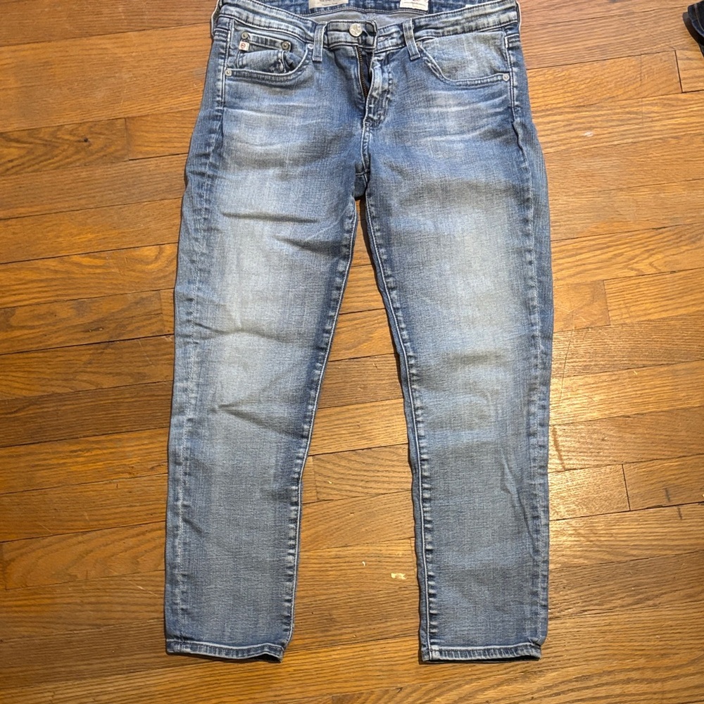 Ag Adriano Goldschmied Light Blue Slim Jeans the stilt crop